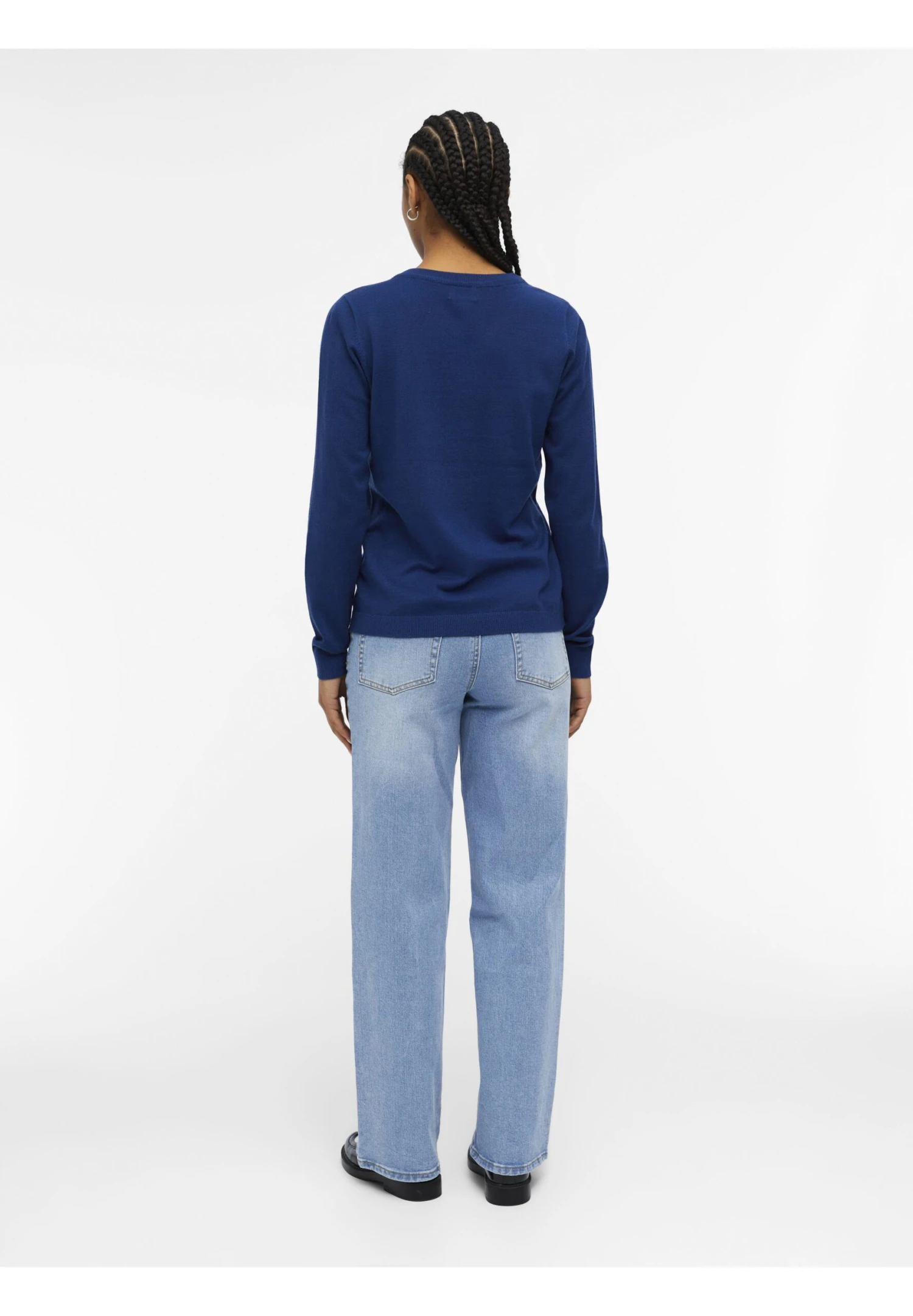 Object Objthess L/S V-Neck Pullover Noos - Pullover - Estate Bluedetail Melange 4 Object Objthess L/S V-Neck Pullover Noos - Pullover - Estate Bluedetail Melange – Image 2