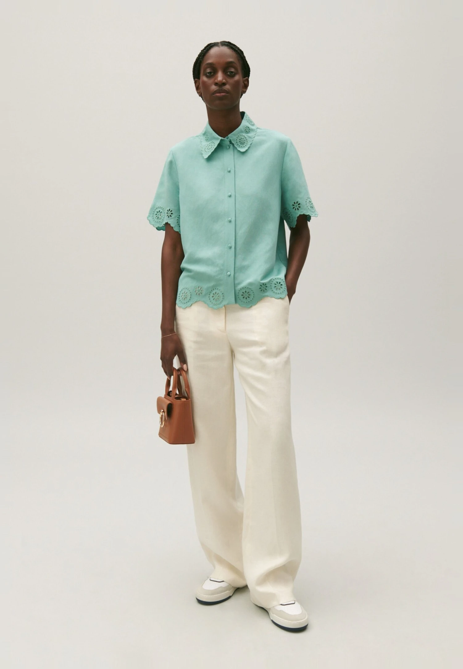 CLAUDIE PIERLOT Caresse - Chemisier - Vert D Eau 4 CLAUDIE PIERLOT Caresse - Chemisier - Vert D Eau – Image 2