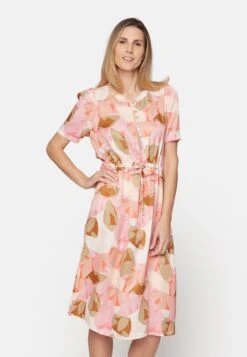 Casual Sleeves With Print - Robe Chemise - Confetti Pink