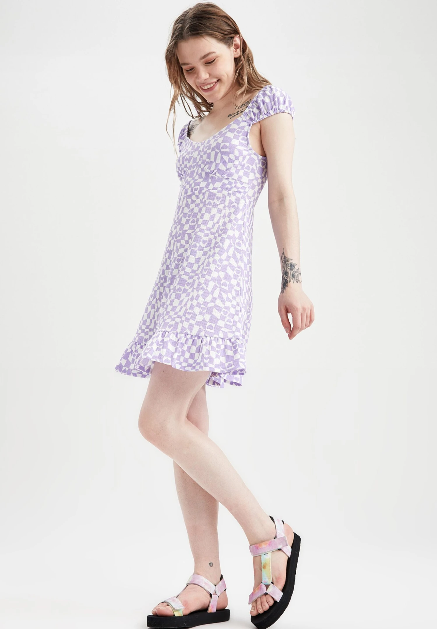 DeFacto Robe De Jour - Purple 6 DeFacto Robe De Jour - Purple – Image 4