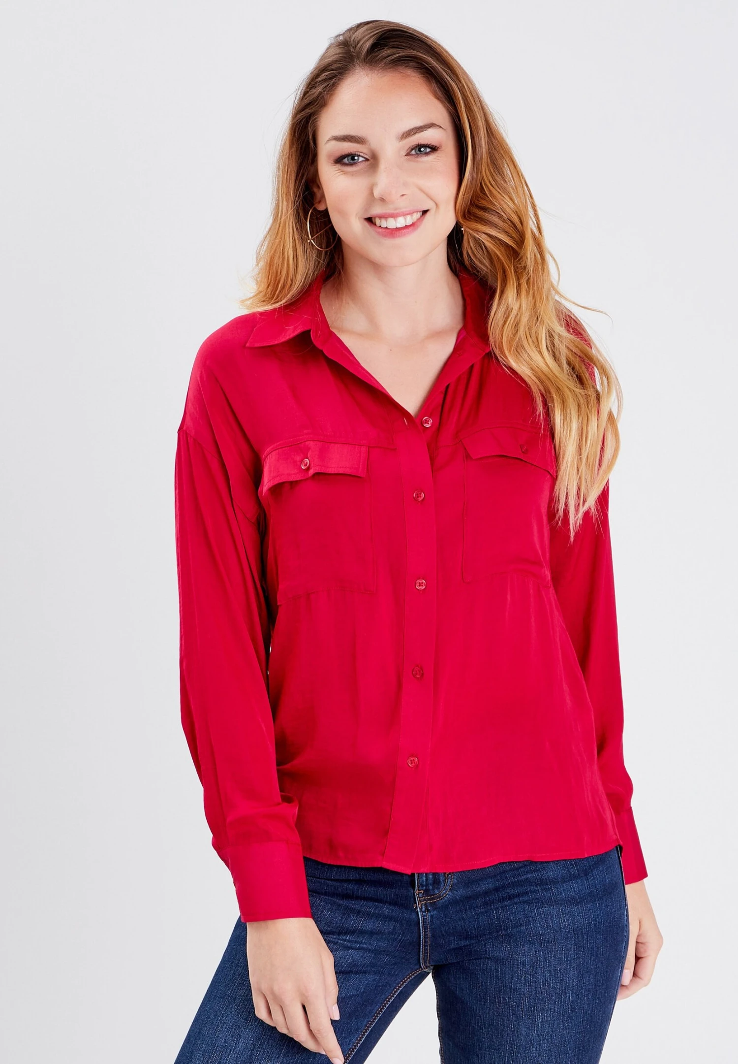 Langärmliges - Chemisier - Rouge Clair 3 Langärmliges - Chemisier - Rouge Clair