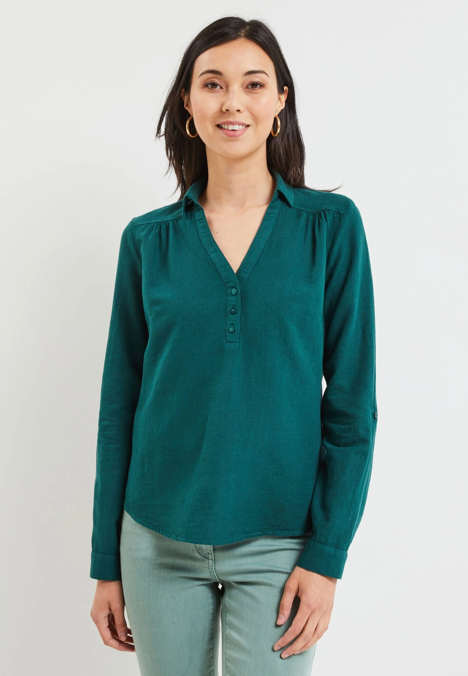 Manches Longues - Blouse - Vert 3 Manches Longues - Blouse - Vert