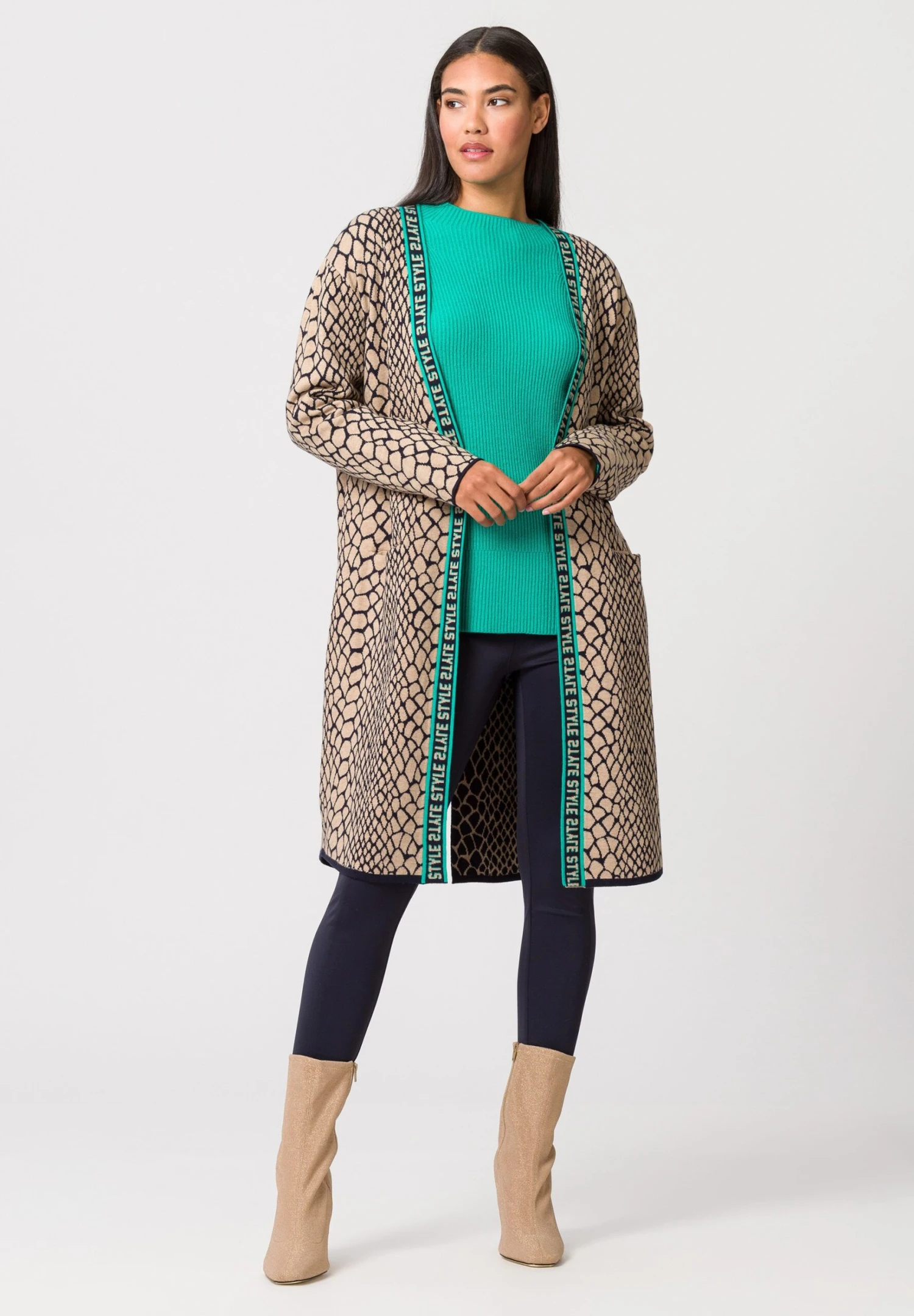 Long 1/1 Ärmel New Spirit - Gilet - Beige Deep Sea Smaragd 4 Long 1/1 Ärmel New Spirit - Gilet - Beige Deep Sea Smaragd – Image 2