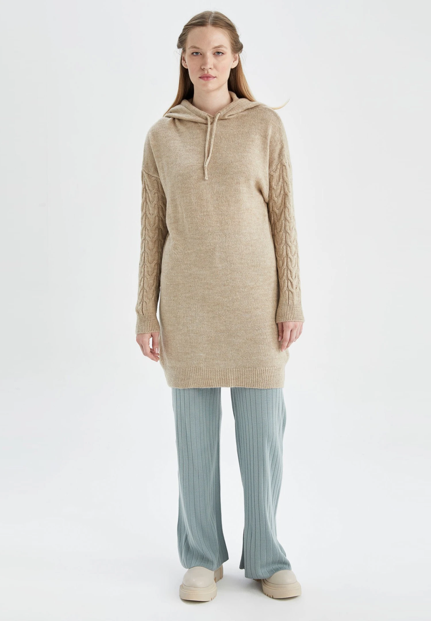 DeFacto Regular Fit - Sweat À Capuche - Beige 4 DeFacto Regular Fit - Sweat À Capuche - Beige – Image 2