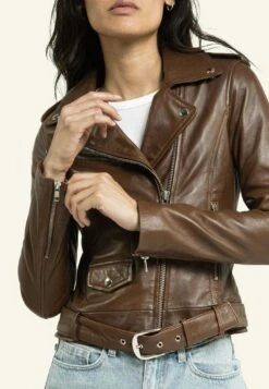 SERGE PARIENTE Rock - Veste En Cuir - Cognac -Next Soldes d14fc16b5b904e39be385531a28fb39e