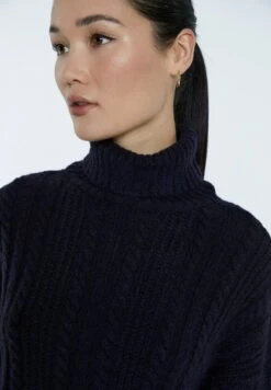 Stradivarius Cropped Mit Zopfmuster - Pullover - Dark Blue -Next Soldes d19abe4cf54c4065ac6813d242acf636