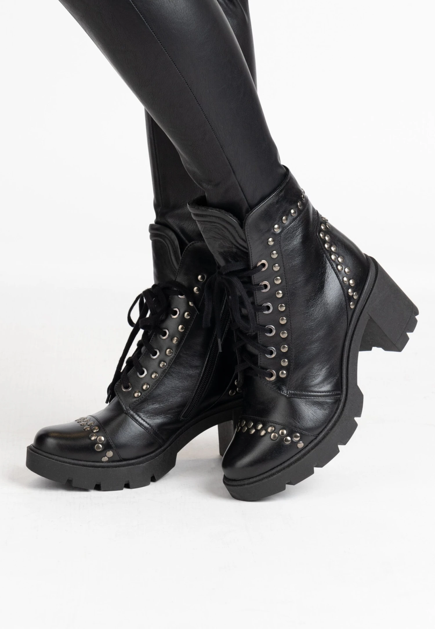 Dreimaster Mit Nieten - Bottines À Lacets - Schwarz 3 Dreimaster Mit Nieten - Bottines À Lacets - Schwarz