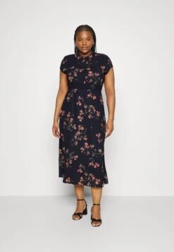 Vero Moda Curve Vmnewhallie S/S Tie Exp Cur - Robe Chemise - Night Sky