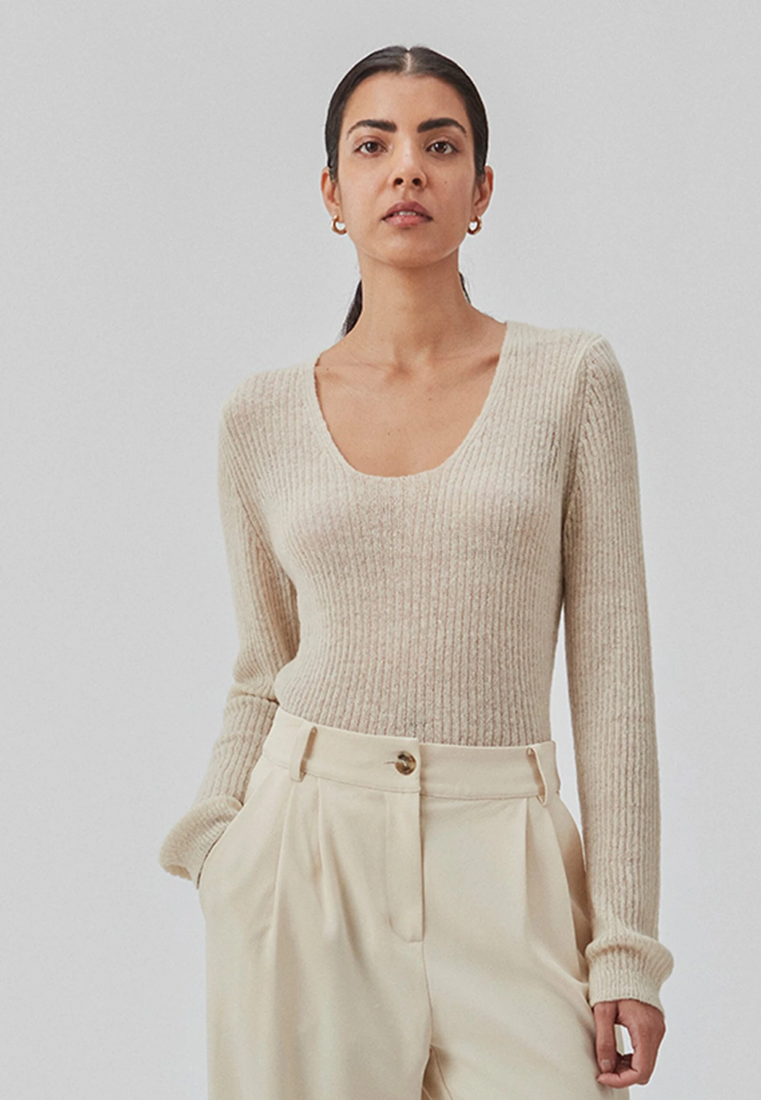 Modström Cordell O Neck - Pullover - Summer Sand 3 Modström Cordell O Neck - Pullover - Summer Sand