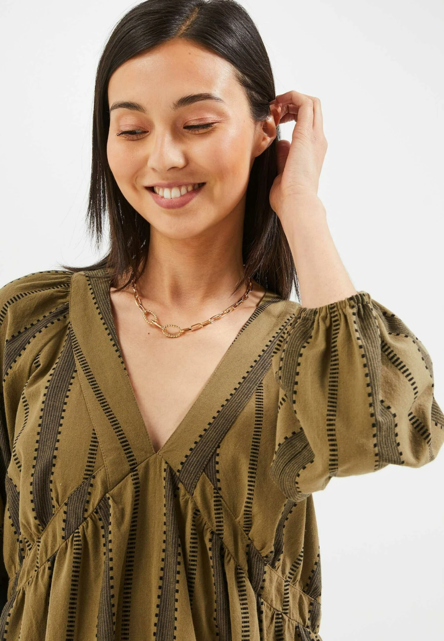 Courte - Robe De Jour - Kaki 6 Courte - Robe De Jour - Kaki – Image 4