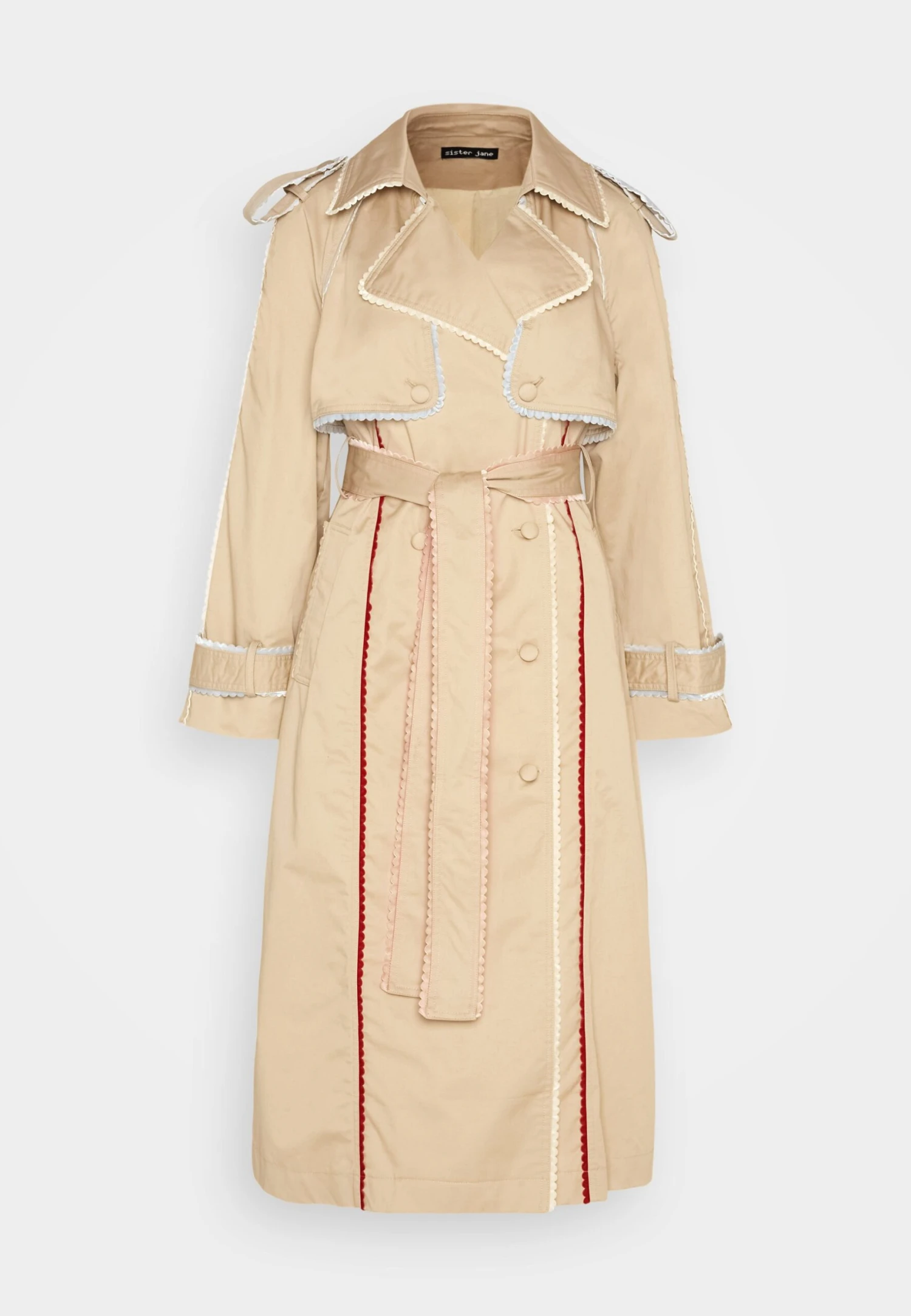 SISTER JANE Orchard Scallop Trim - Trench - Beige 7 SISTER JANE Orchard Scallop Trim - Trench - Beige – Image 5
