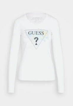 Guess Ls Rn Alva Tee - T-Shirt À Manches Longues - Pure White -Next Soldes dcfa314422ed4adb985b4e241adbd627