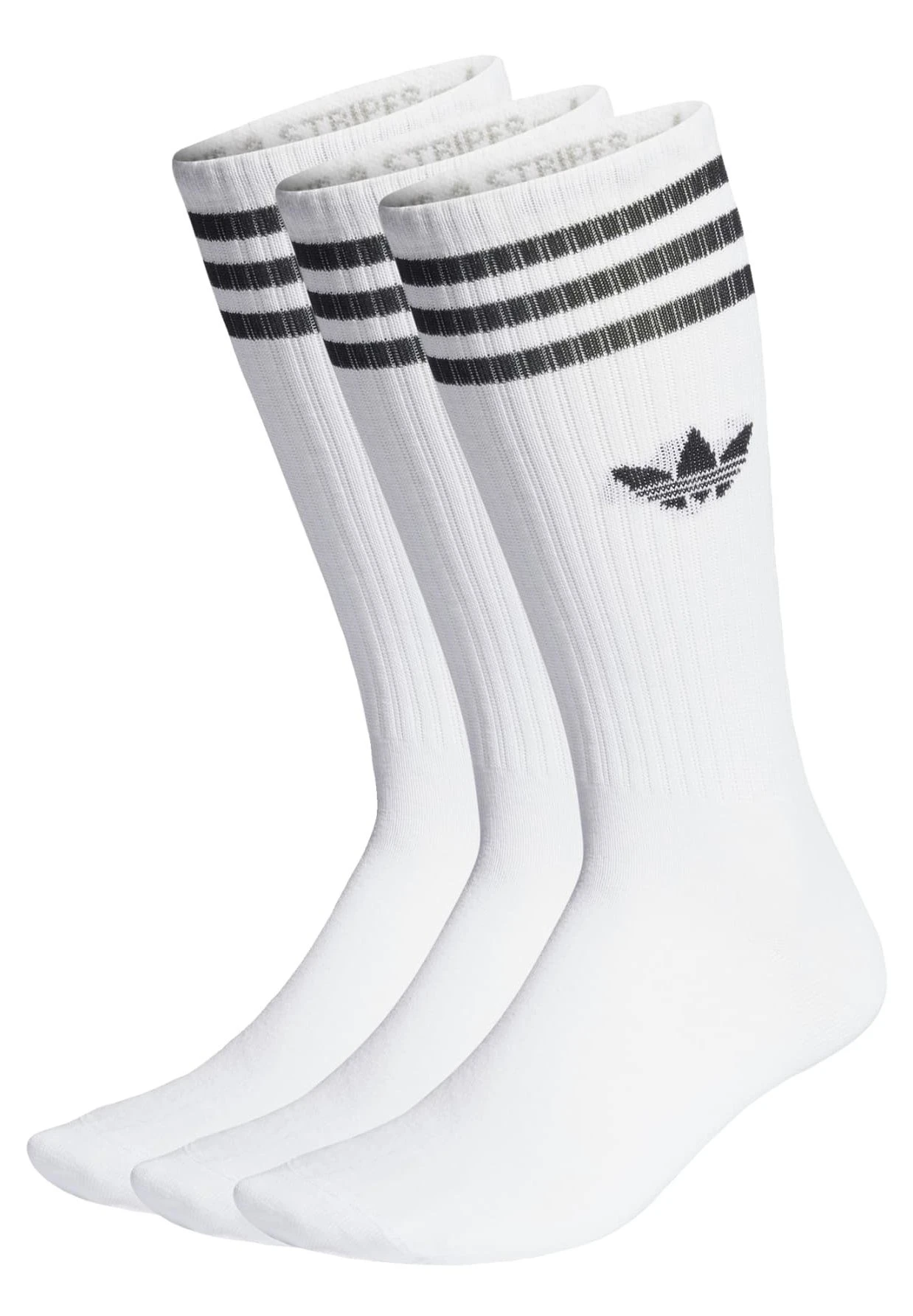 Adidas Originals Solid Crew 3 Pack - Chaussettes - White 3 Adidas Originals Solid Crew 3 Pack - Chaussettes - White