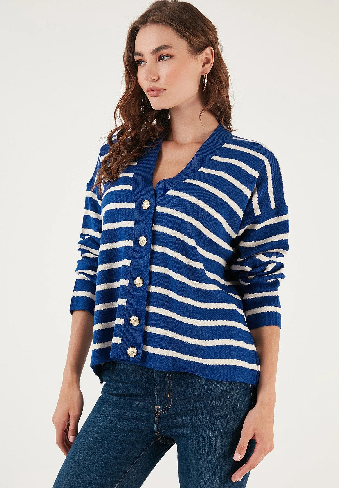 LELA Gilet - Royal Blue/Cream 6 LELA Gilet - Royal Blue/Cream – Image 4