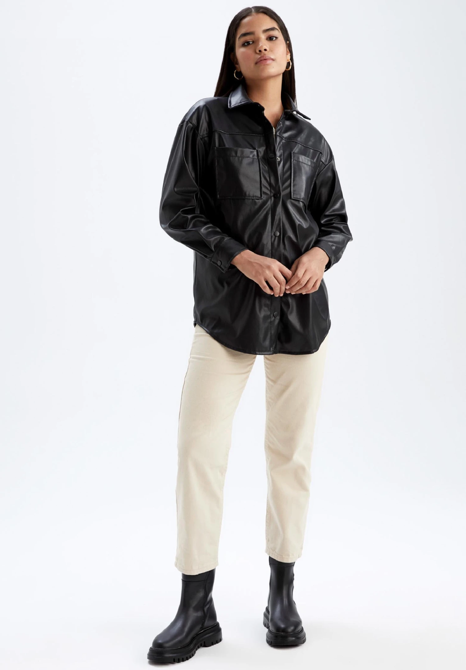 DeFacto Regular Fit - Chemisier - Black 4 DeFacto Regular Fit - Chemisier - Black – Image 2