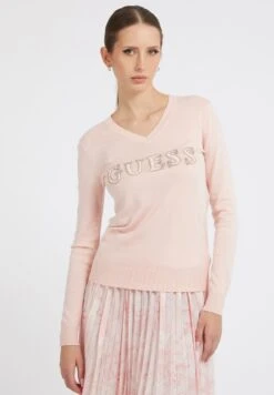 Guess Mit Strass-Frontlogo - Pullover - Hellrose