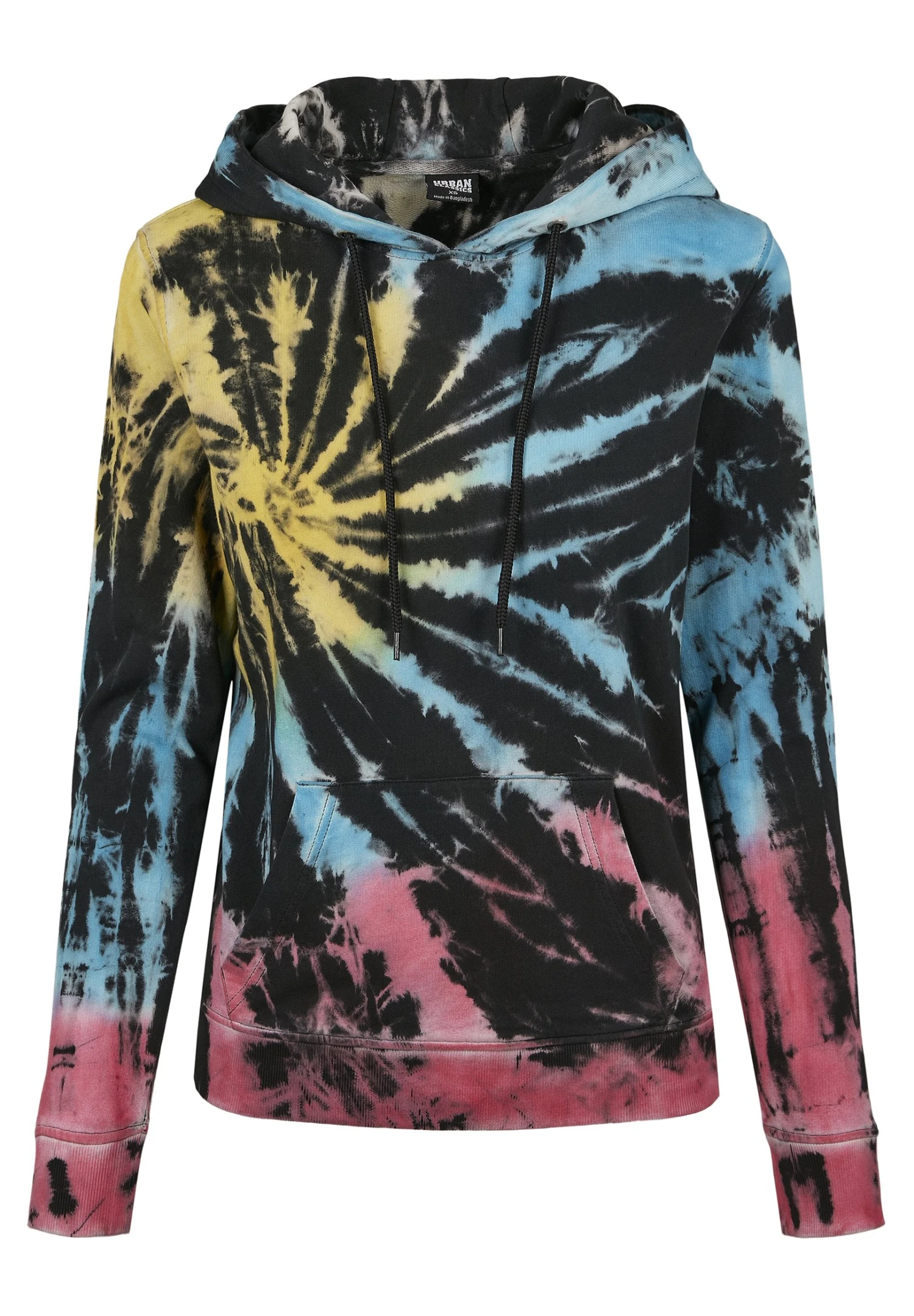 URBAN CLASSICS Ladies Tie Dye Hoody - Sweat À Capuche - Black 8 URBAN CLASSICS Ladies Tie Dye Hoody - Sweat À Capuche - Black – Image 6
