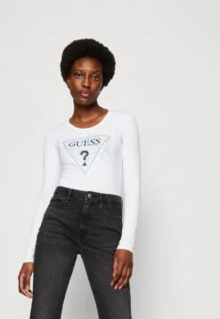 Guess Ls Rn Alva Tee - T-Shirt À Manches Longues - Pure White -Next Soldes e1f54487062f4675b798368fdd6b2141