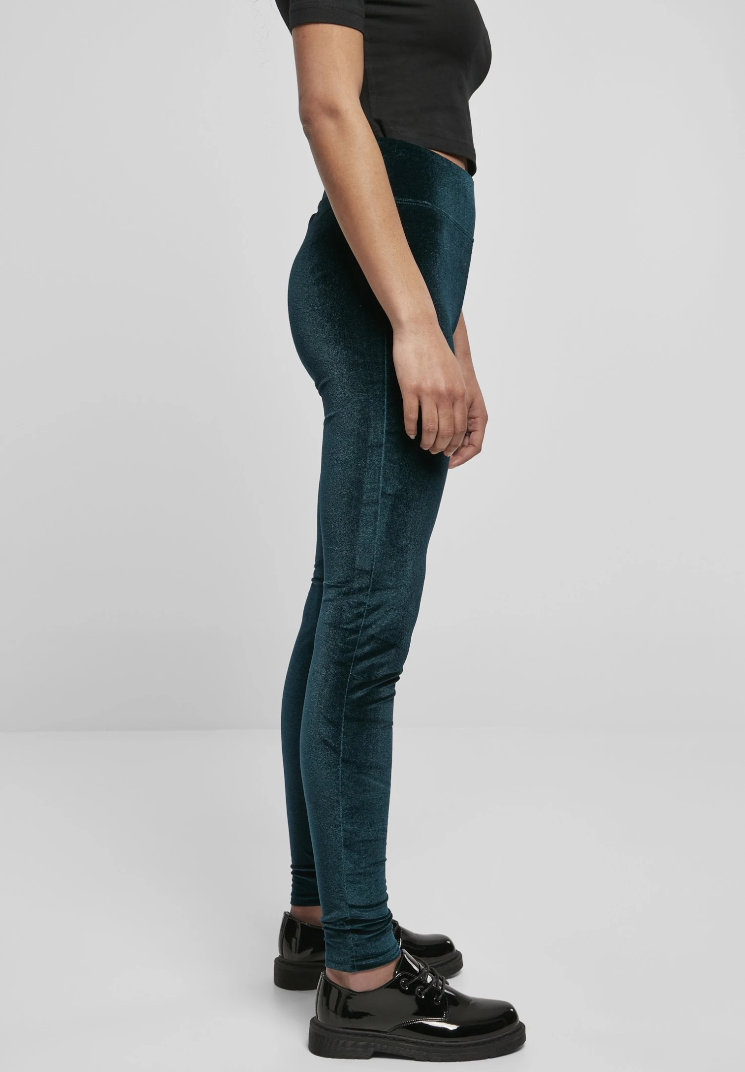 URBAN CLASSICS Ladies High Waist Velvet Leggings - Legging - Teal 7 URBAN CLASSICS Ladies High Waist Velvet Leggings - Legging - Teal – Image 5