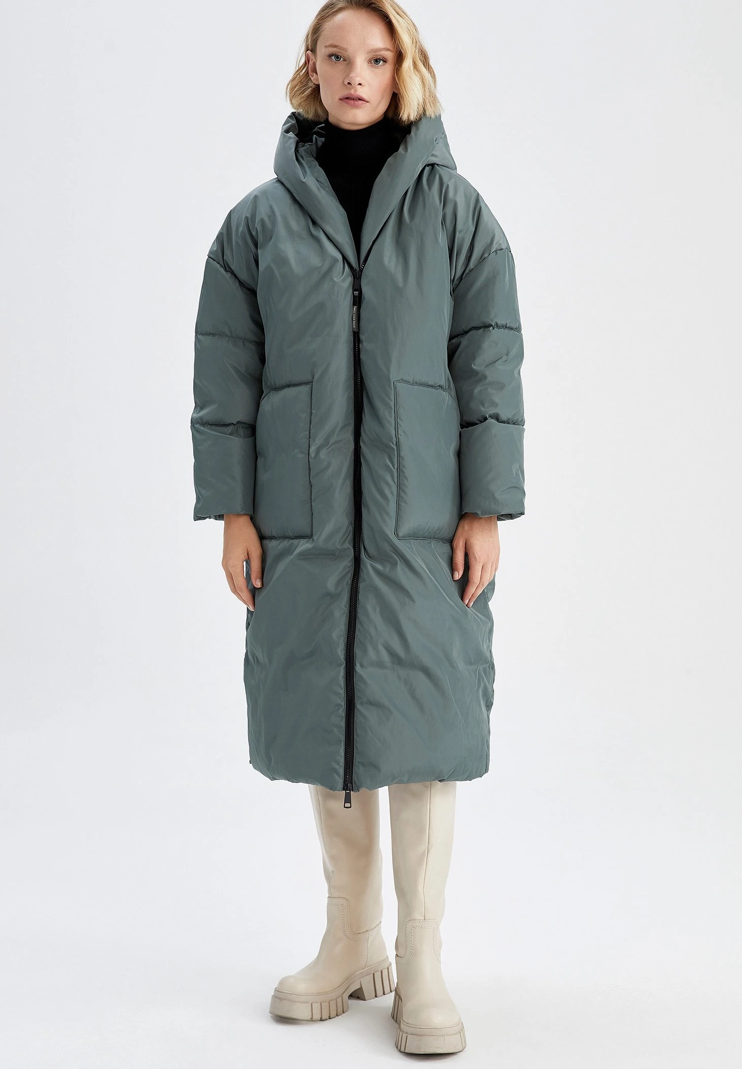 DeFacto Relax Fit - Manteau D'Hiver - Green 4 DeFacto Relax Fit - Manteau D'Hiver - Green – Image 2