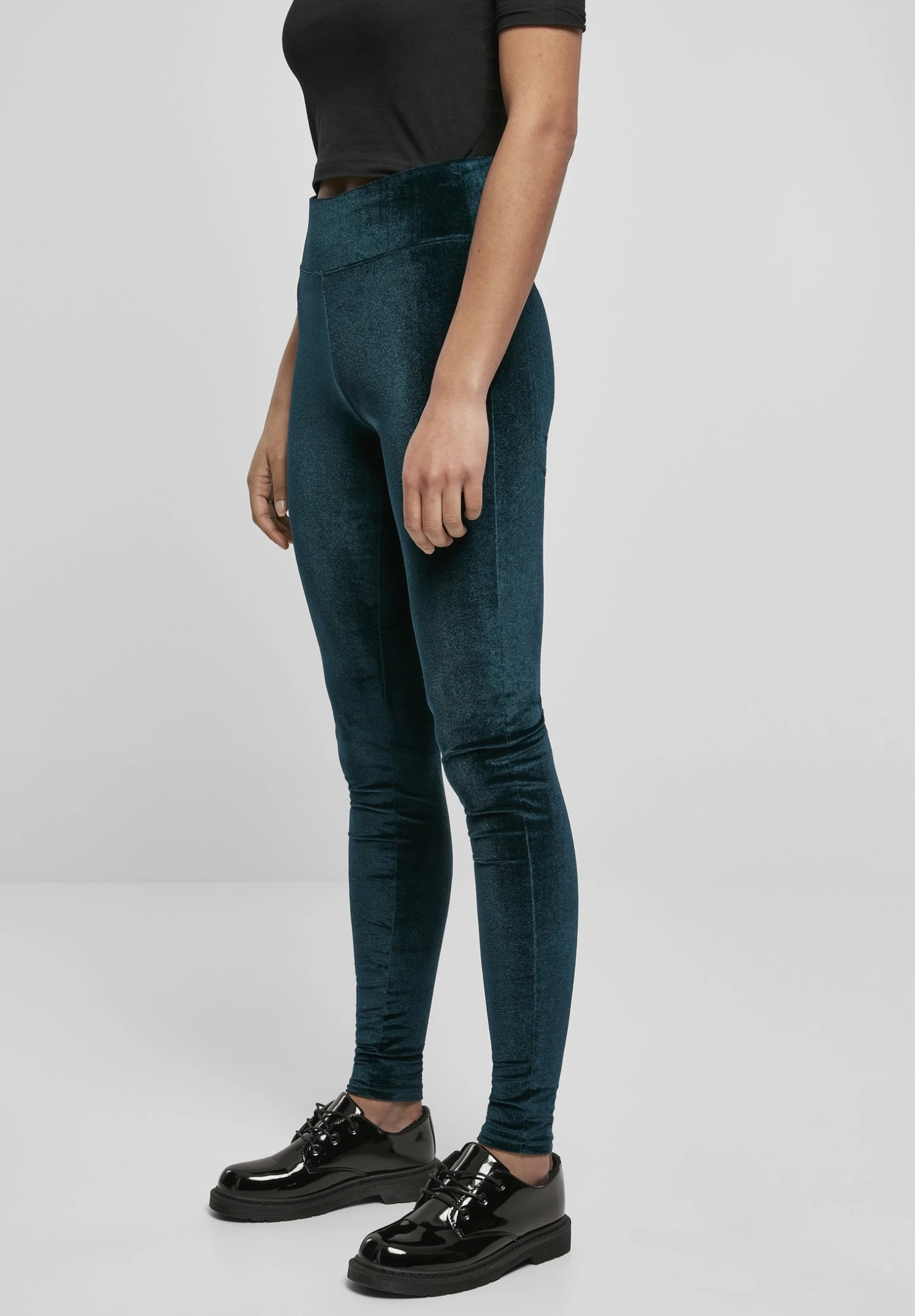 URBAN CLASSICS Ladies High Waist Velvet Leggings - Legging - Teal 6 URBAN CLASSICS Ladies High Waist Velvet Leggings - Legging - Teal – Image 4
