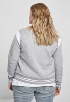 URBAN CLASSICS Sweat Zippé - Grey White -Next Soldes e4124038b97a449da43257f7051d4901