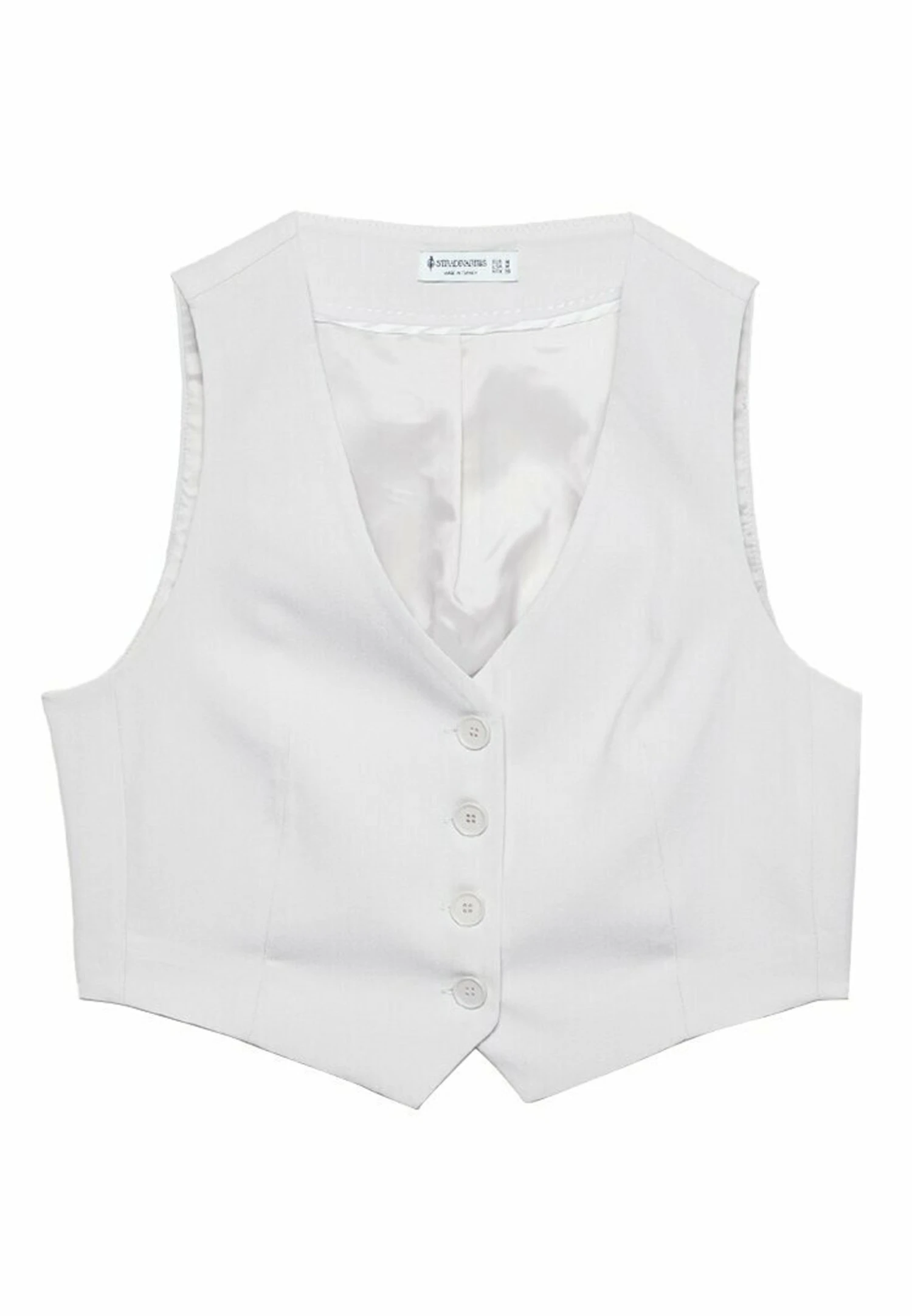 Stradivarius Kurze Basic - Veste Sans Manches - White 7 Stradivarius Kurze Basic - Veste Sans Manches - White – Image 5
