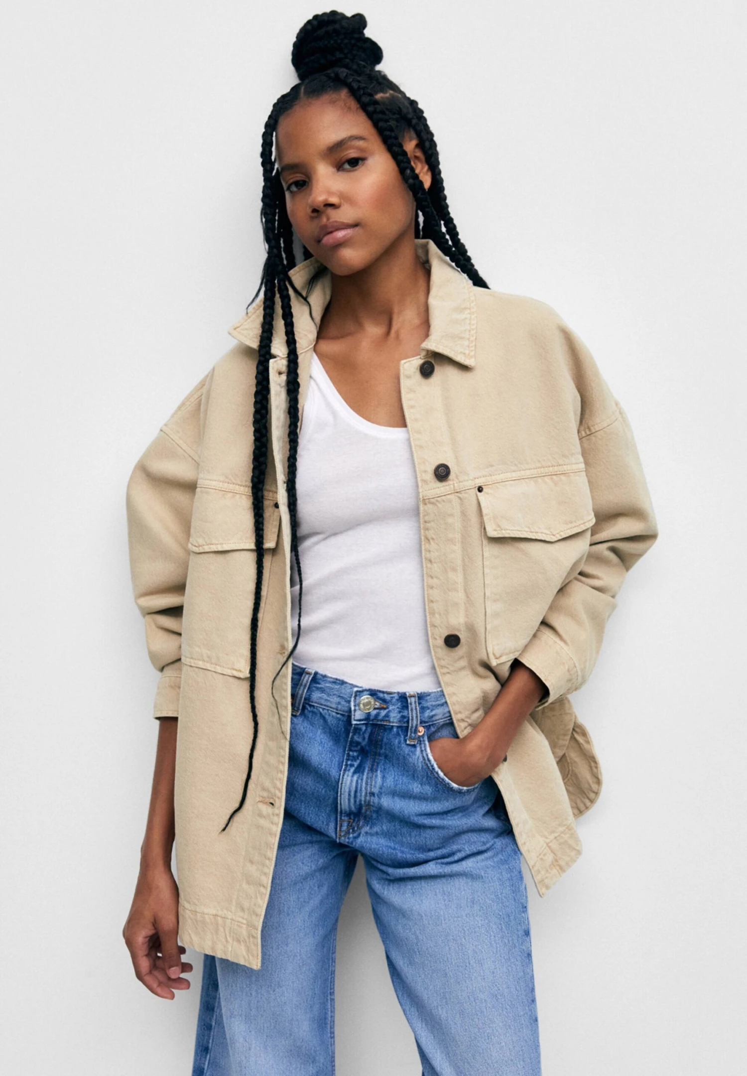 PULL & BEAR Basic - Veste Légère - Sand 3 PULL & BEAR Basic - Veste Légère - Sand