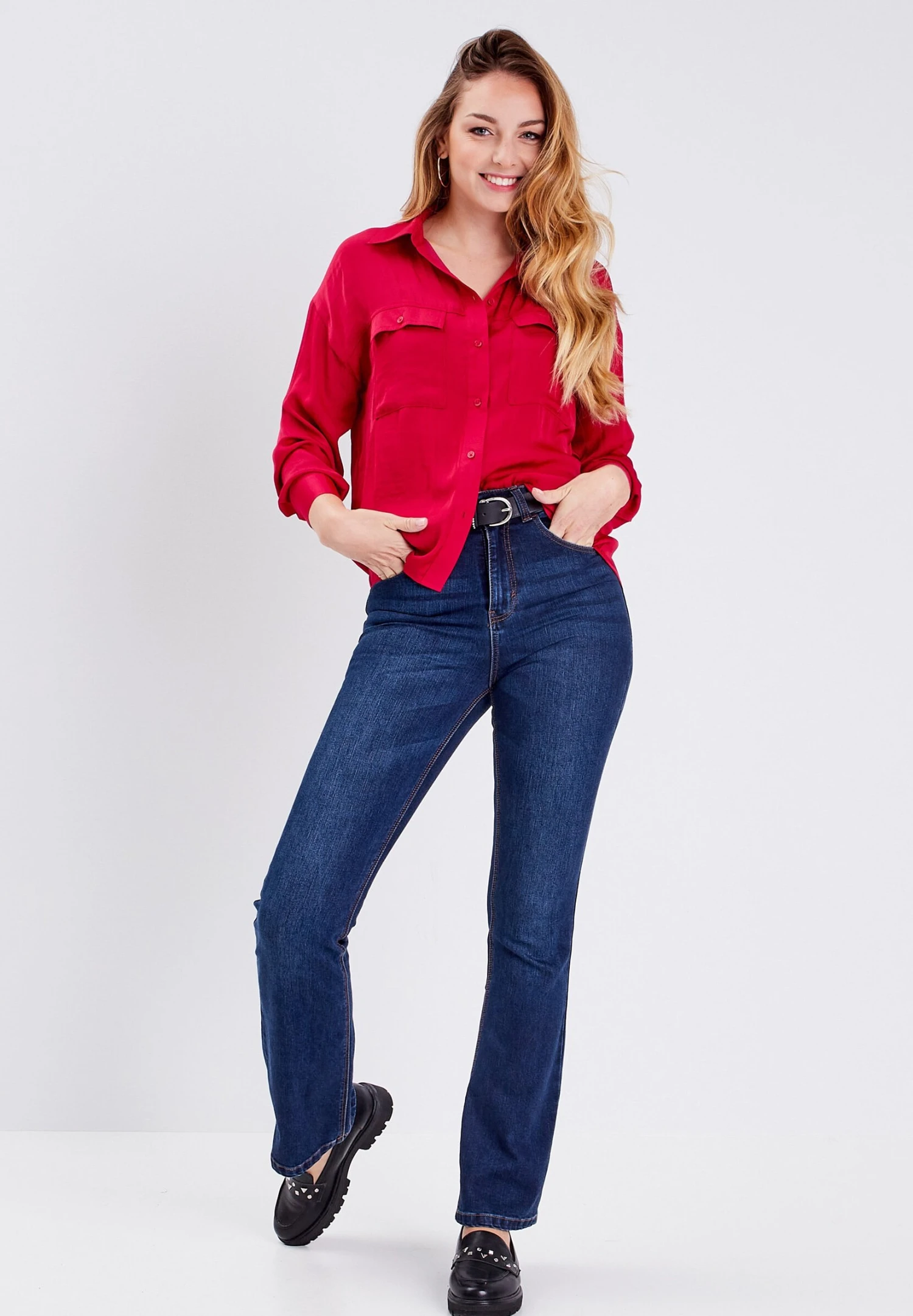 Langärmliges - Chemisier - Rouge Clair 4 Langärmliges - Chemisier - Rouge Clair – Image 2