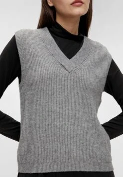 Object Objmalena Waistcoat - Pullover - Medium Grey Melange -Next Soldes e670fee7cbdf40dcaf56ed2d0f85fa6e