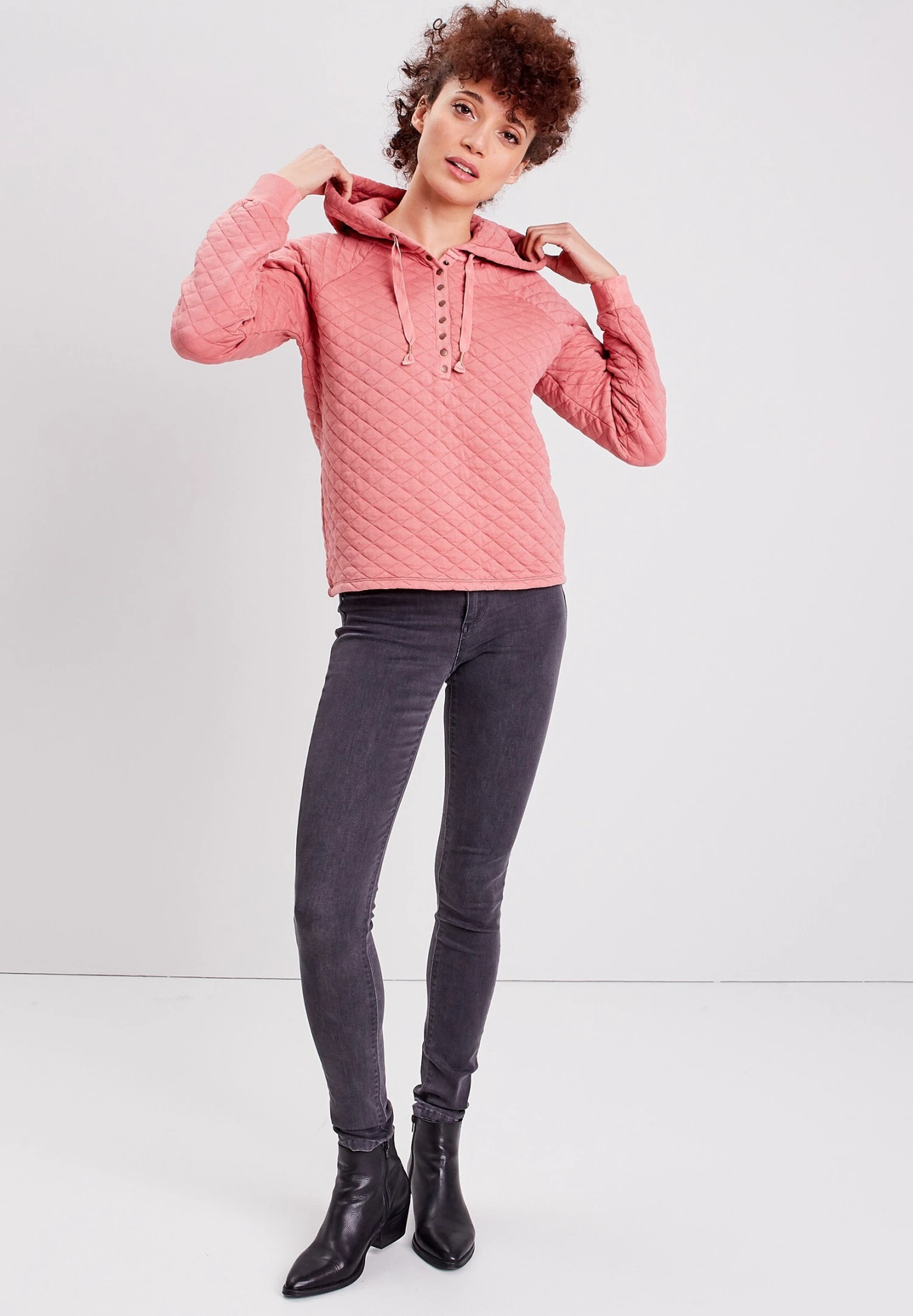 Sweat À Capuche - Rose Poudrée 4 Sweat À Capuche - Rose Poudrée – Image 2