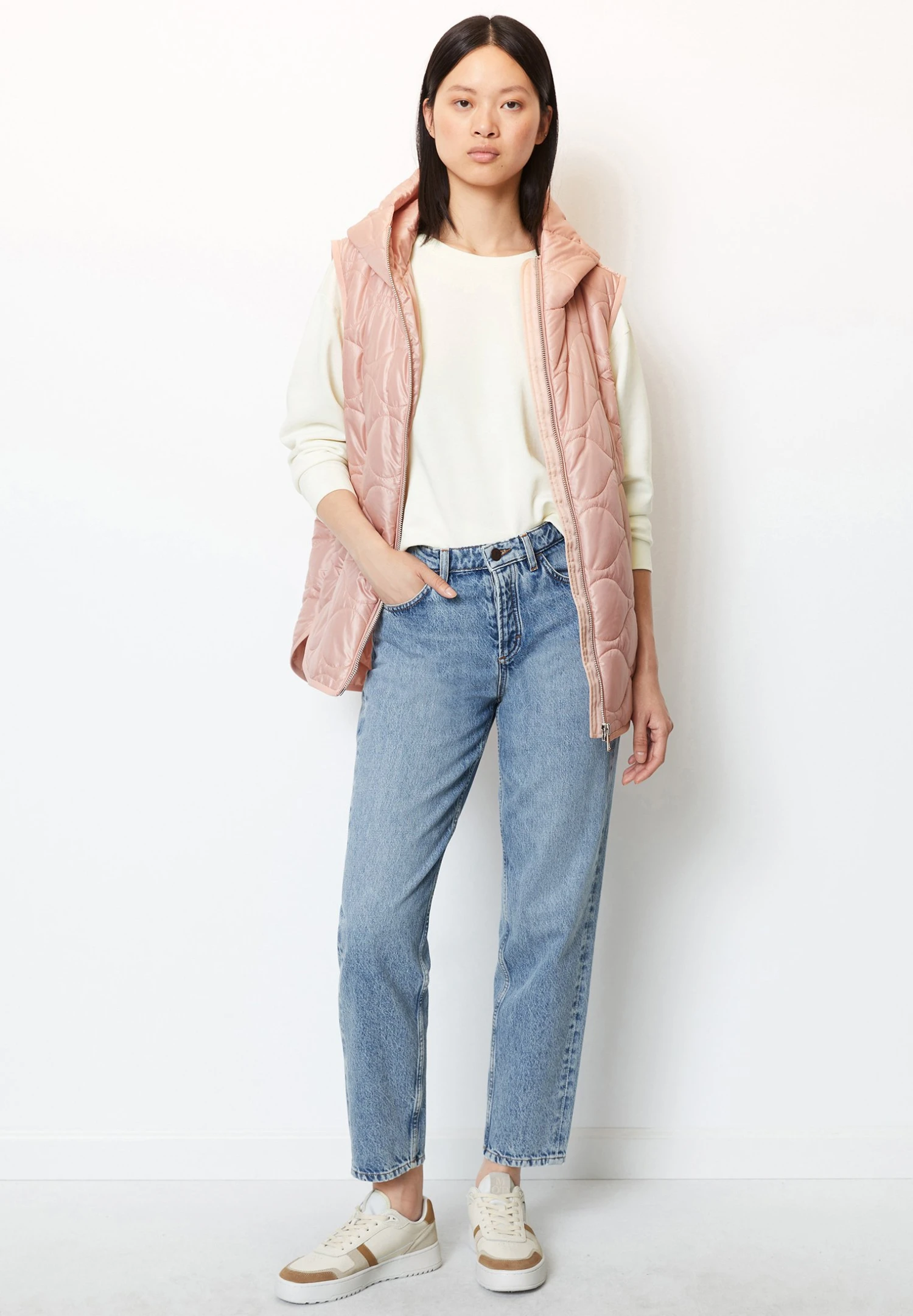 Marc O'Polo Onion Quilting Padded Side Slits Fixed Hood Patch - Veste Sans Manches - Rose Powder 4 Marc O'Polo Onion Quilting Padded Side Slits Fixed Hood Patch - Veste Sans Manches - Rose Powder – Image 2