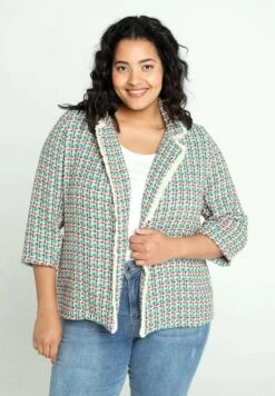 Tweed - Manteau Court - Turquoise
