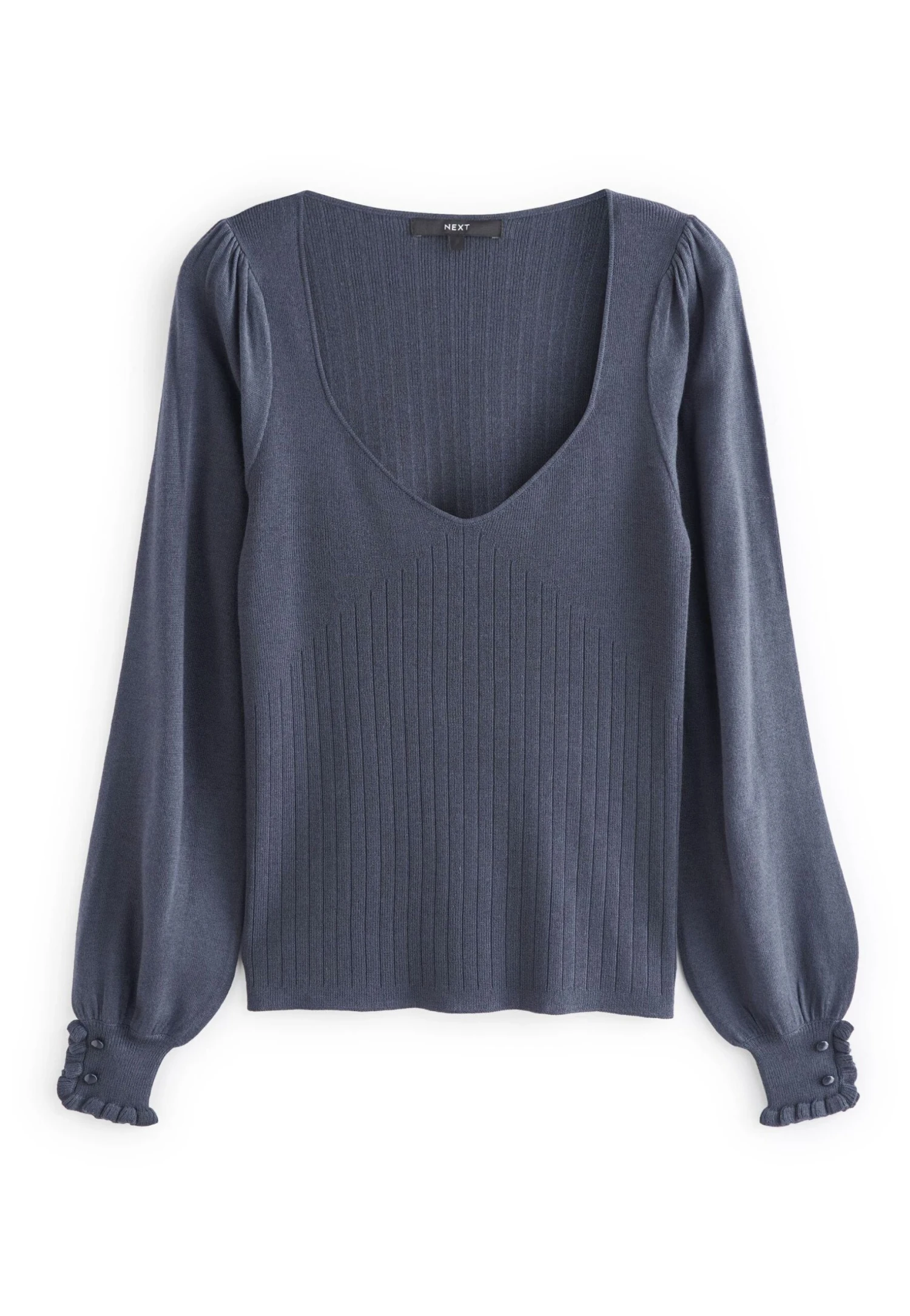 Next Button Cuff Sweetheart Neck Standard - Pullover - Blue 3 Next Button Cuff Sweetheart Neck Standard - Pullover - Blue