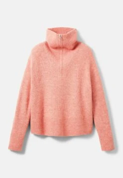TOM TAILOR Denim Mit Troyer Kragen  - Pullover - Peach Pink Melange -Next Soldes e8b98aff623042828e465a151e2684b3