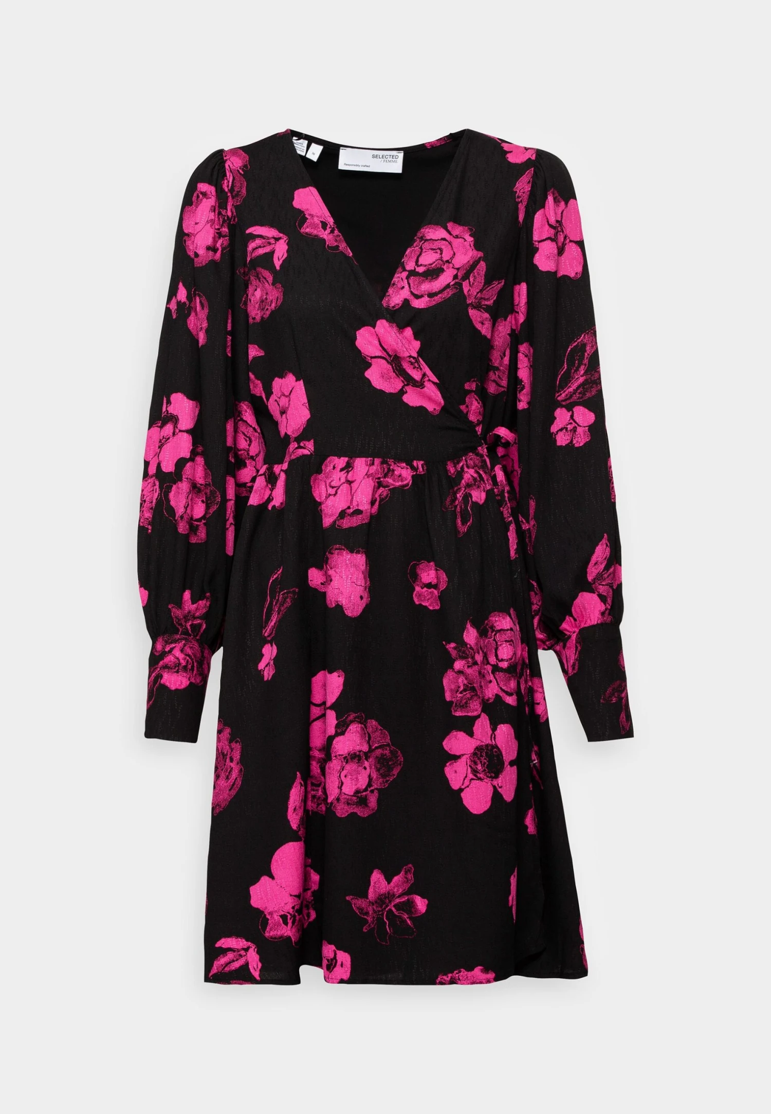 Selected Femme Slfvaletta Short Wrap Dress - Robe De Jour - Black 3 Selected Femme Slfvaletta Short Wrap Dress - Robe De Jour - Black