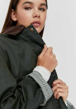 Stradivarius Manteau Court - Green -Next Soldes ebbb07f2854e4f8ebe55c256b4c7c7c3