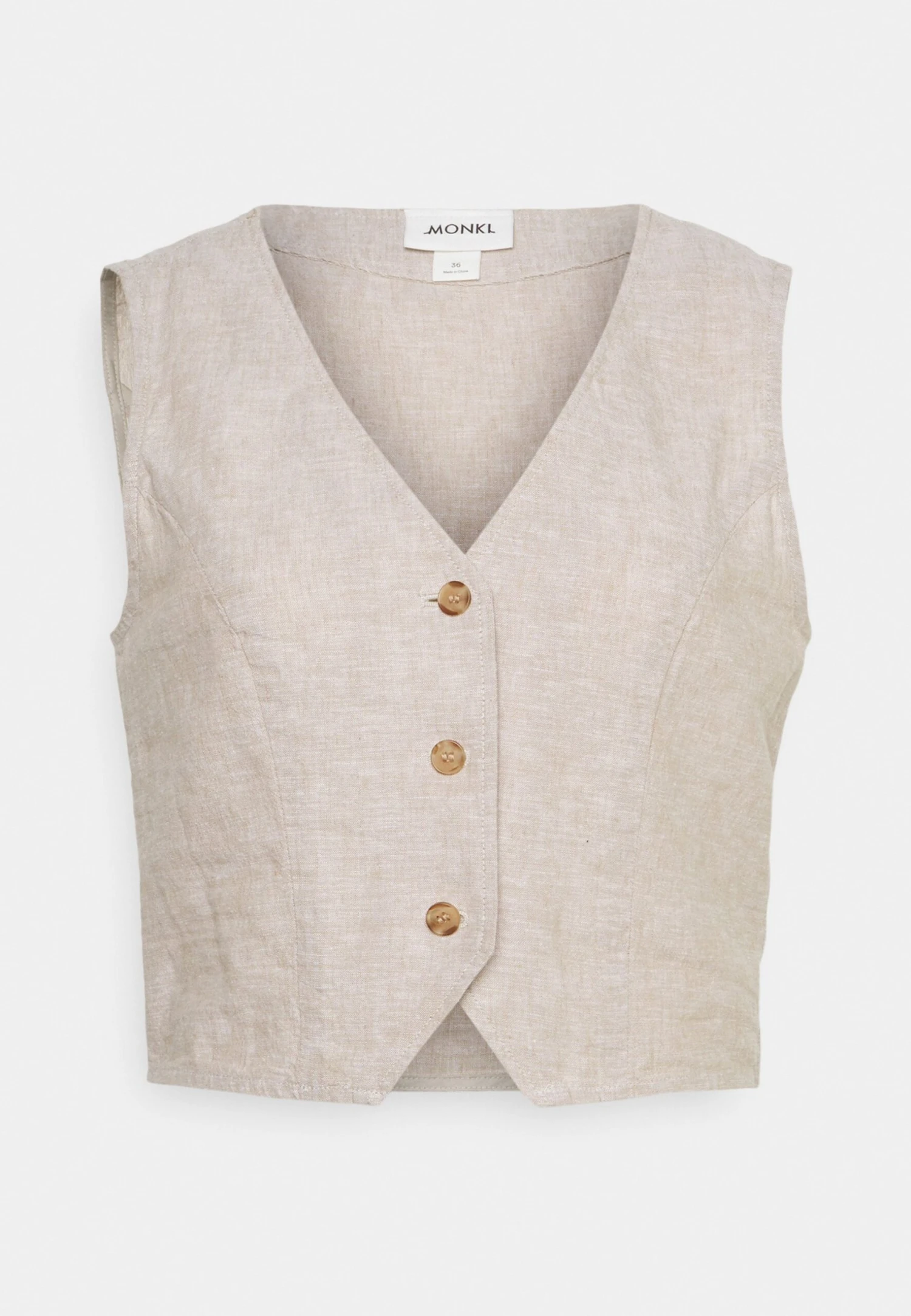 Monki Veste Sans Manches - Beige Dusty Light 6 Monki Veste Sans Manches - Beige Dusty Light – Image 4