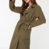 Trendyol Trench - Green -Next Soldes f037663b9895407c819a96285a2bcb50