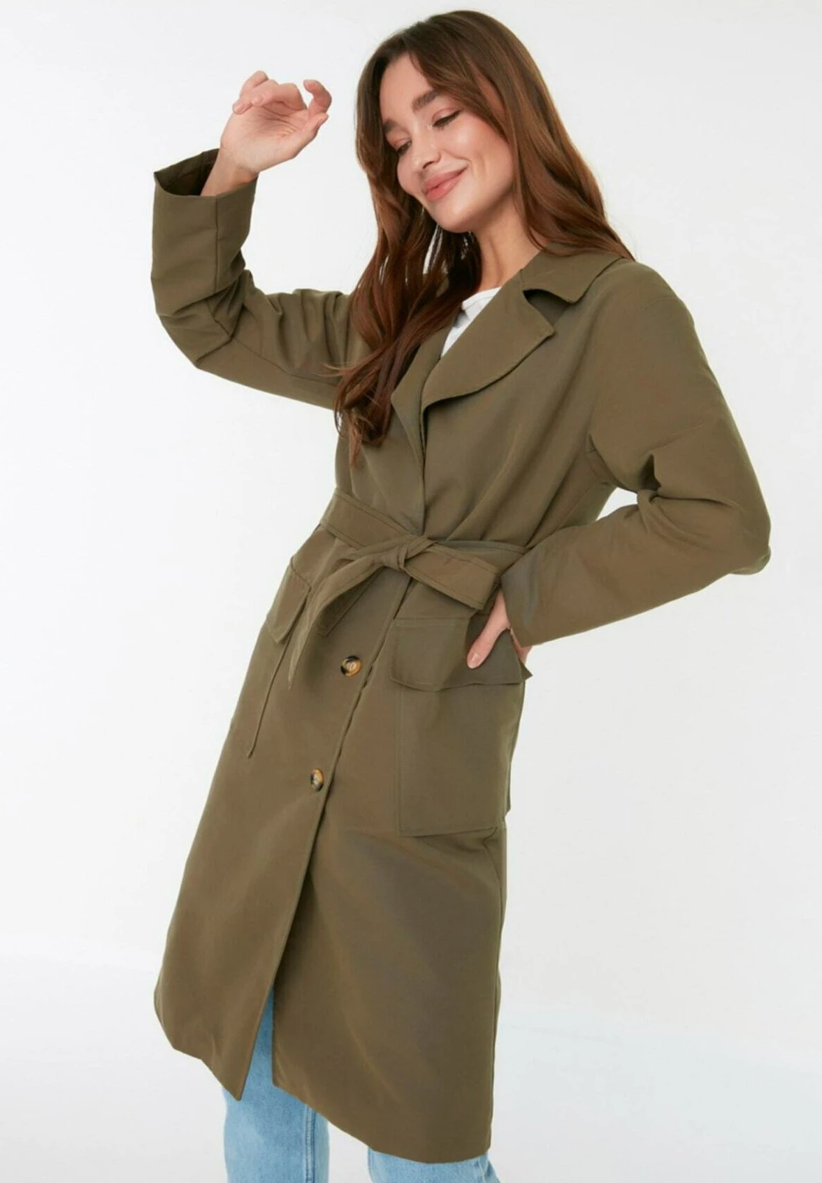 Trendyol Trench - Green 3 Trendyol Trench - Green