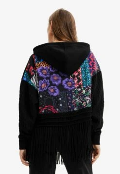 Desigual Oversize Fringe Hoodie - Sweat À Capuche - Black