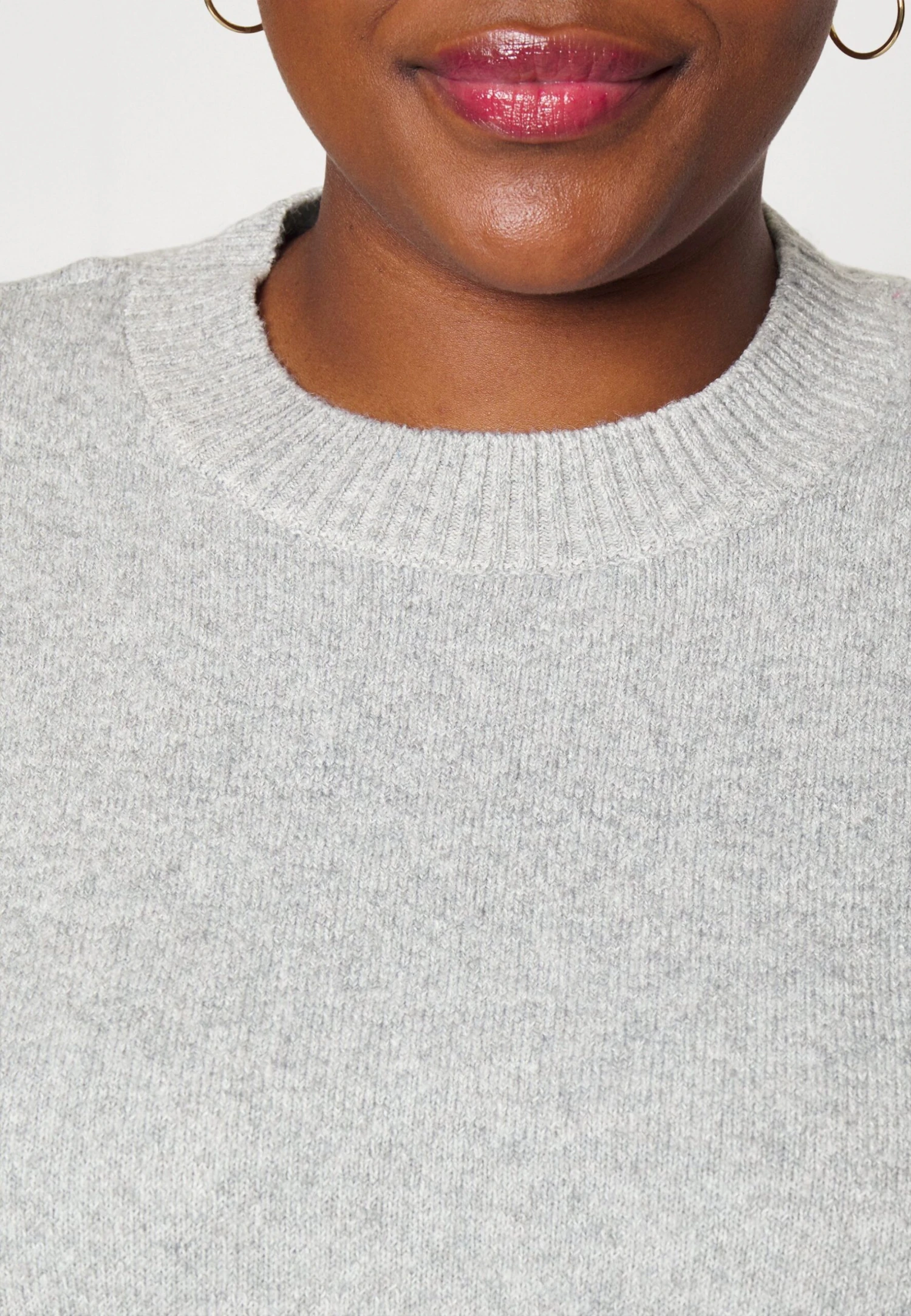 Vero Moda Curve Vmdoffy Oneck Long - Pullover - Light Grey Melange 7 Vero Moda Curve Vmdoffy Oneck Long - Pullover - Light Grey Melange â Image 5