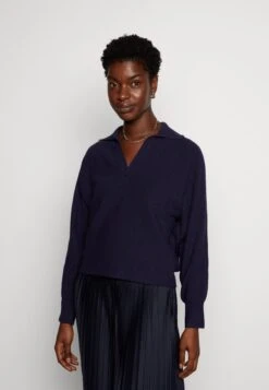 Tom Tailor Batwing With Collar - Pullover - Navy Midnight Blue