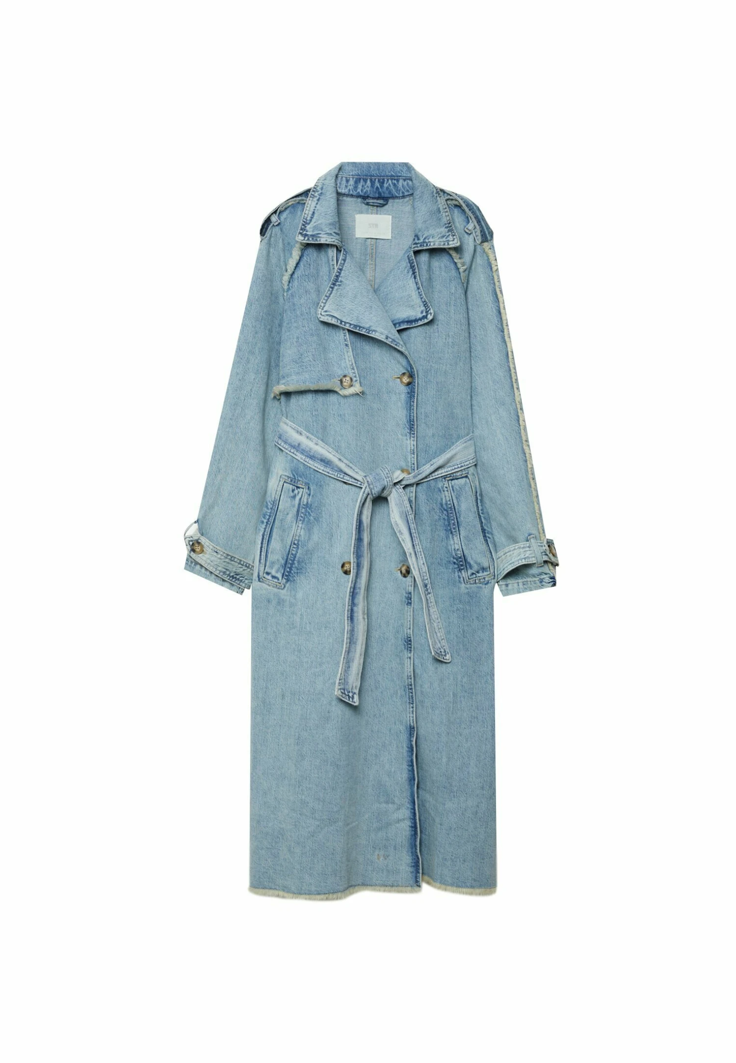 Stradivarius Frayed - Trench - Dirty Denim 7 Stradivarius Frayed - Trench - Dirty Denim – Image 5