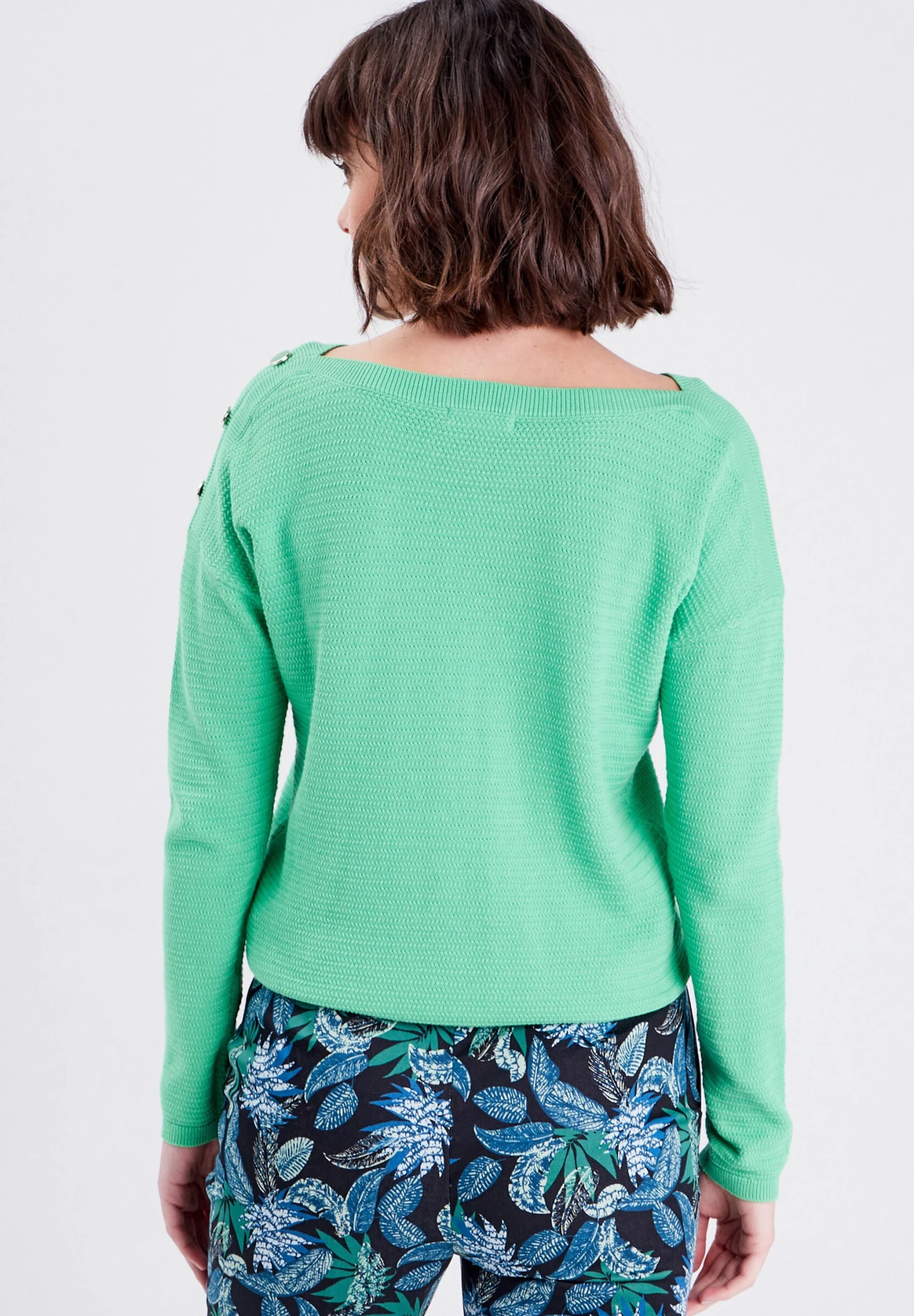 Mit Knöpfen - Pullover - Vert Fluo 5 Mit Knöpfen - Pullover - Vert Fluo – Image 3