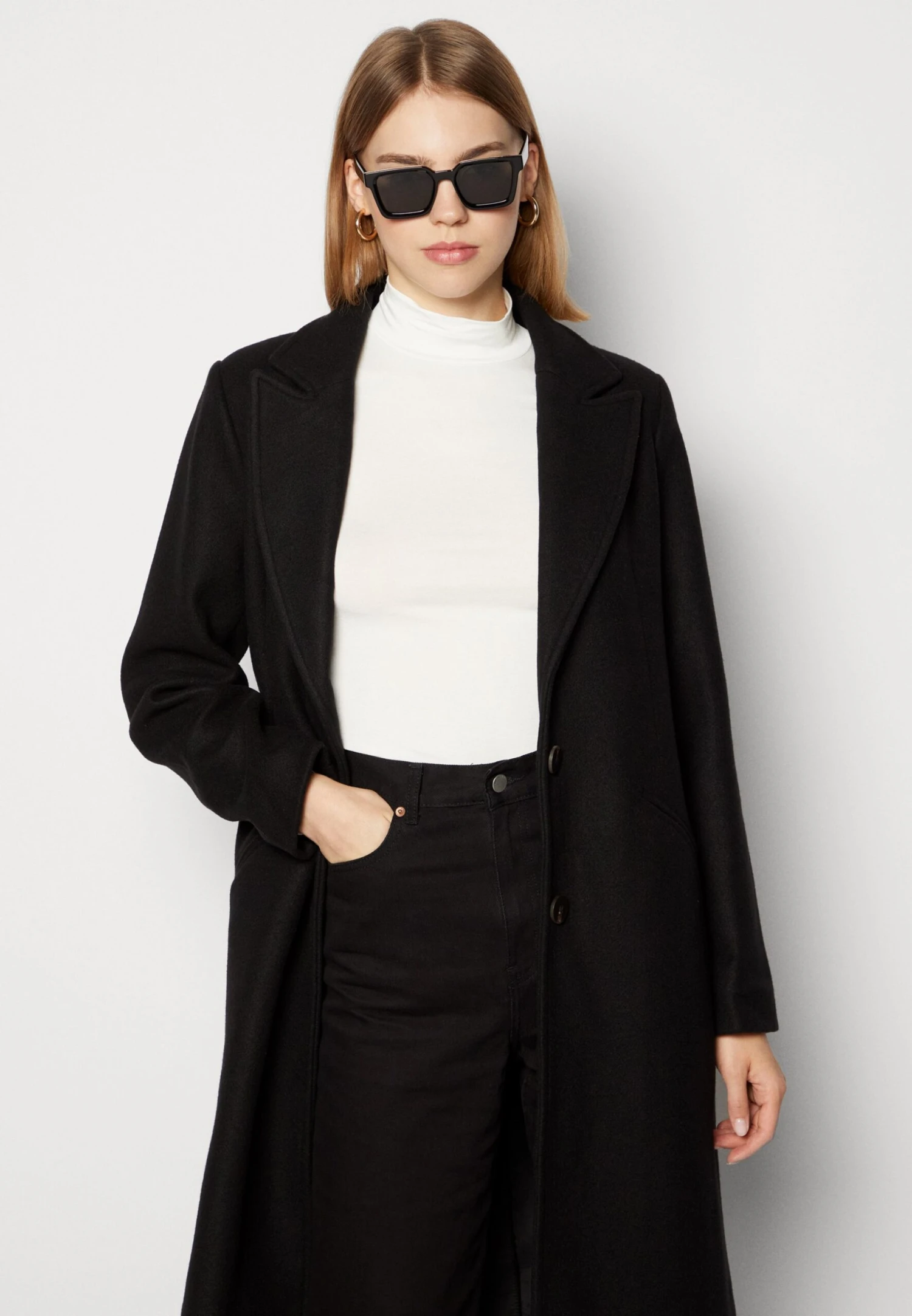 Vila Vivalji Long Coat - Manteau Classique - Black 6 Vila Vivalji Long Coat - Manteau Classique - Black – Image 4