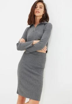 Trendyol Jupe Crayon - Grey 11 Trendyol Jupe Crayon - Grey -Next Soldes f78fef9a3ff94f2495d8d144fb507f45