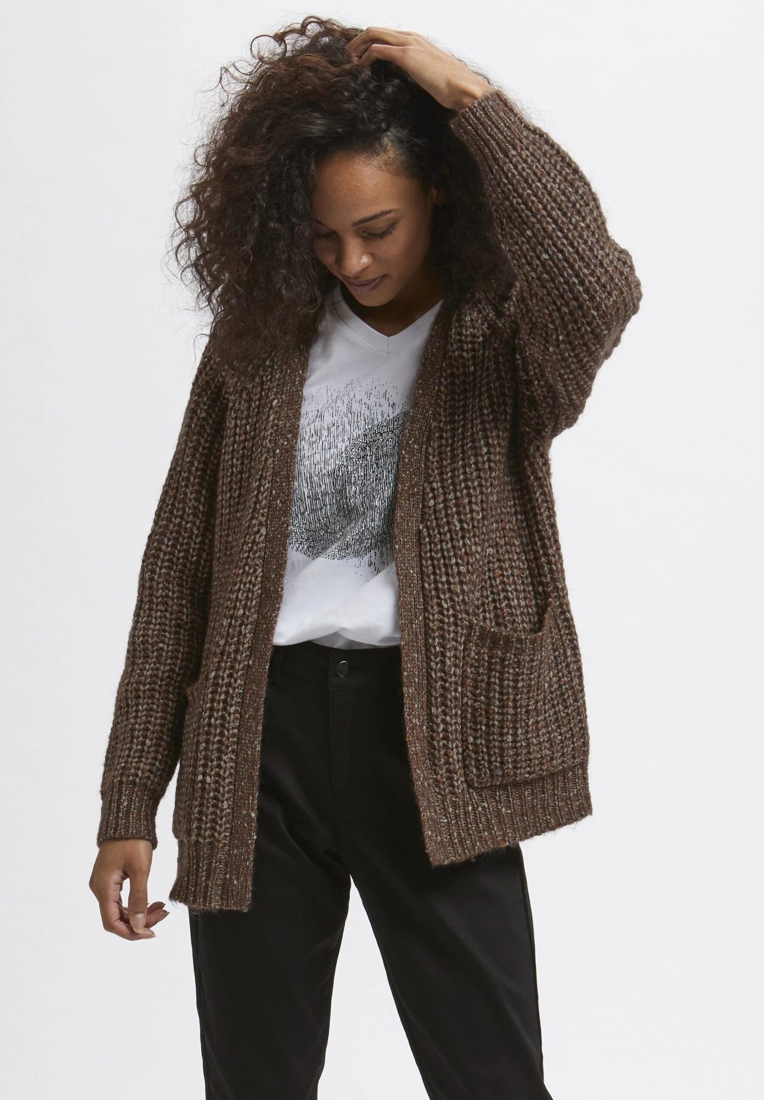 Kaffe Kananika - Gilet - Brown Multi Color Melange 3 Kaffe Kananika - Gilet - Brown Multi Color Melange