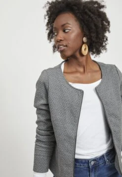 Vila Vinaja New - Veste Légère - Medium Grey Melange -Next Soldes f903bd3a211d460aab21c05c403207f8