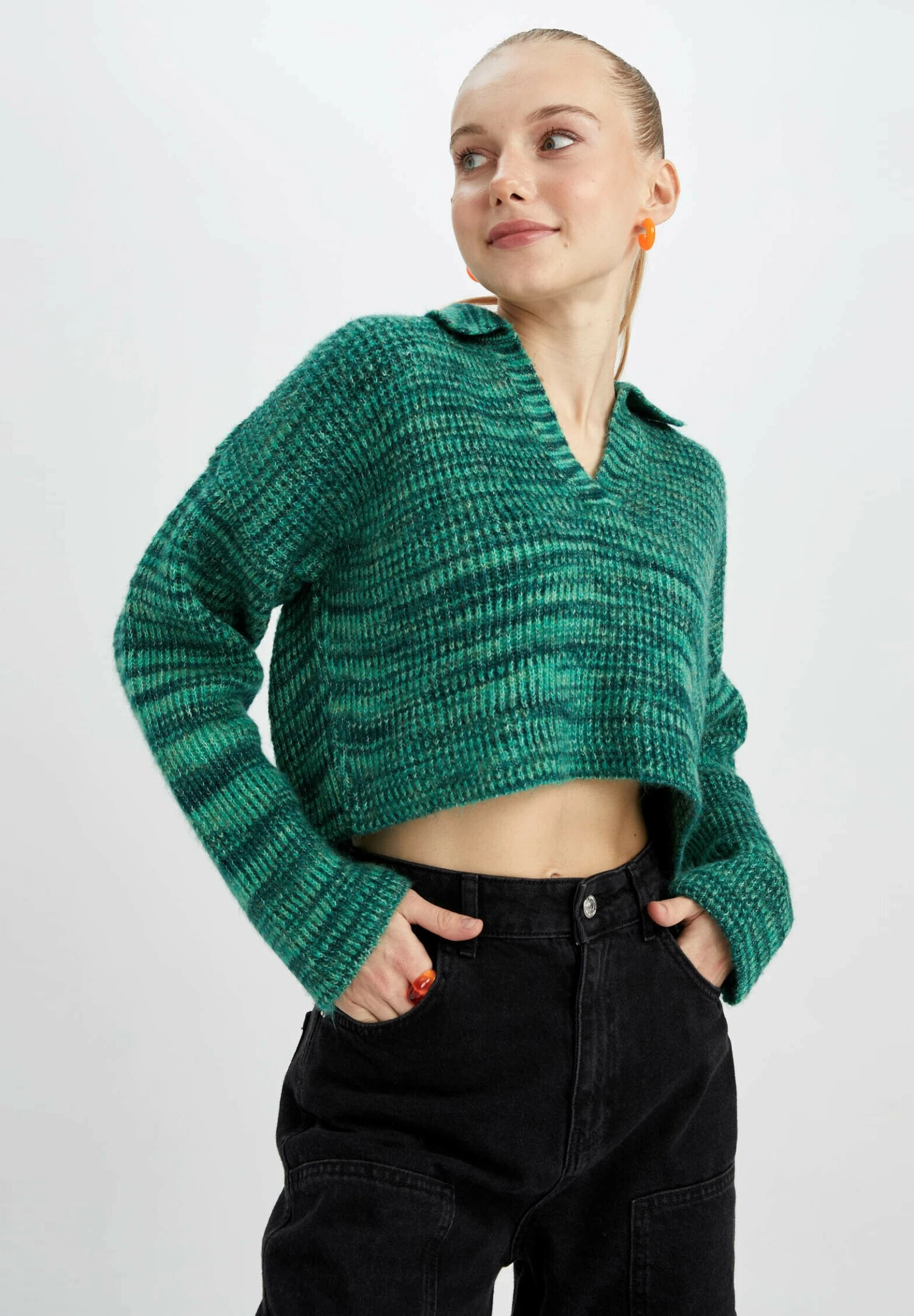 DeFacto Relax Fit - Pullover - Green 3 DeFacto Relax Fit - Pullover - Green